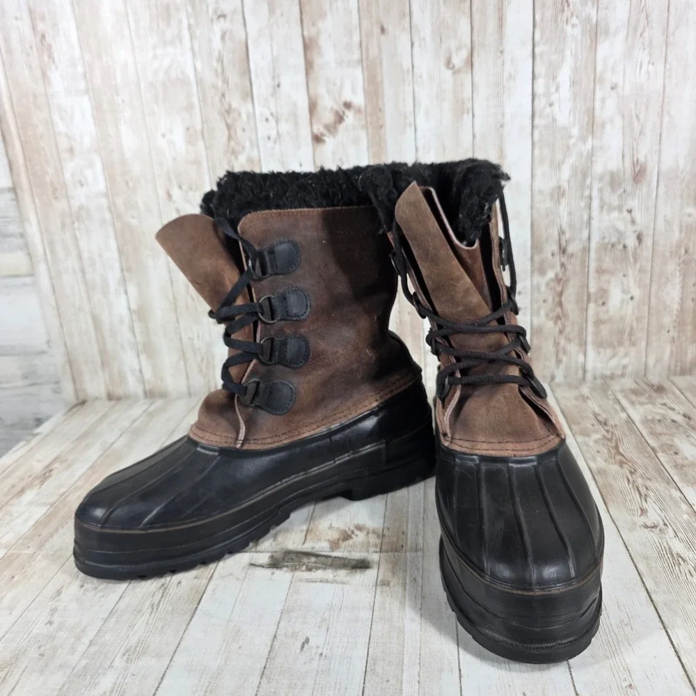 LaCrosse Womens Brown Suede Black Rubber‎ Fur Lined Winter Snow Boots Size 8